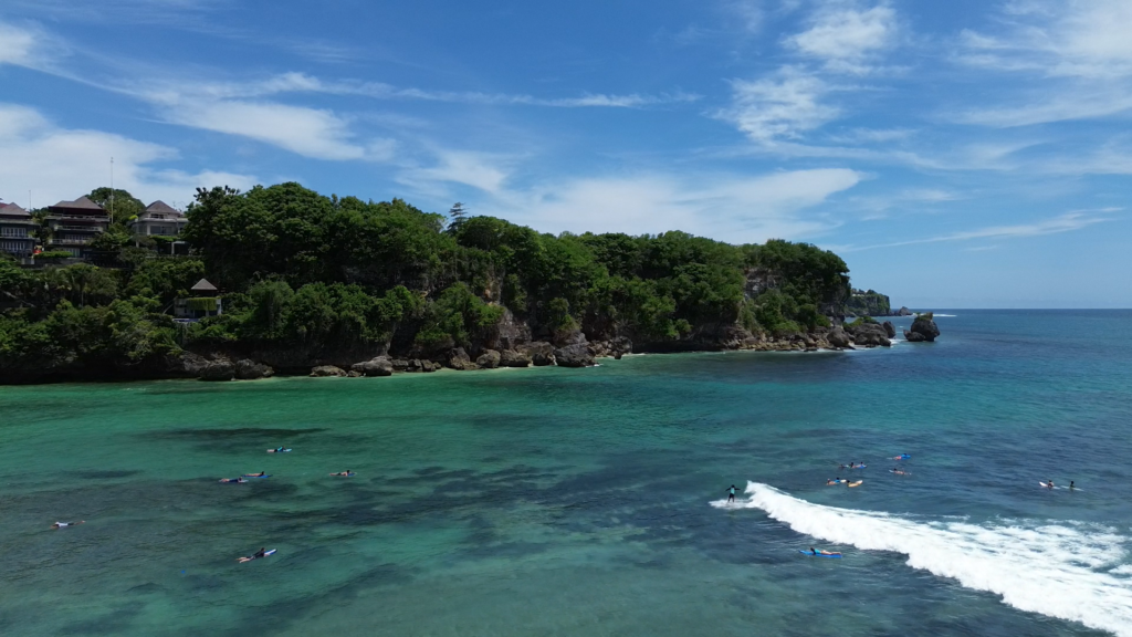 Surfing in Padang padang beach